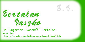 bertalan vaszko business card